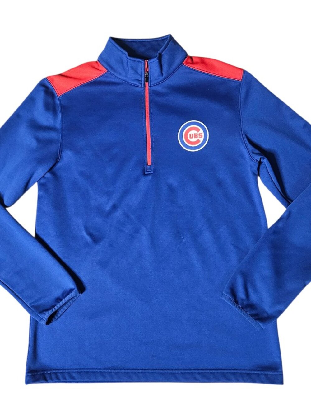 Chicago Cubs Men’s Medium 1/4 ZIp Pullover Fleece Sweatshirt Blue MLB Sporty
